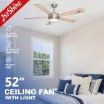 OEM Remote Control Modern LED Ceiling Fan With Light 5 MDF Blades for sale