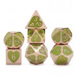 Green Peach Heart Metal Multi -Flag RPG Dice Set Dnd Coc  Luxury style