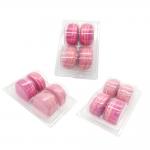 Recyclable Acrylic Plastic Macaron Packaging 4pcs Macaron Clear Box for sale