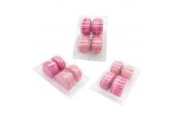 China Recyclable Acrylic Plastic Macaron Packaging 4pcs Macaron Clear Box supplier