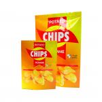 Laminated Yellow Glossy Food Grade Plastic Bags For Potato Chips Heat Sealing Aluminum Foil Back Side Seal Bag For Snack Package for sale