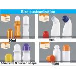 Black HDPE Roll On Oil Bottles 30ml Empty Roll On Deodorant Containers