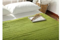China Home Cotton Soft Throw Blanket , Quilted Twist Pattern Knit Throw Blanket supplier