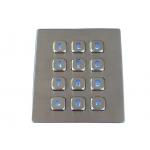 Rugged Backlit 12 Keys Koisk Metal Keypad Dot Matrix Interface For Access Control System for sale