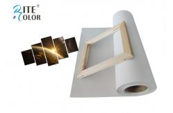China White Inkjet Polyester Canvas Rolls , Polyester Inkjet Stretched Canvas Prints supplier