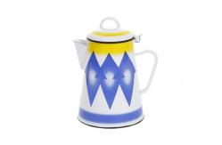 China Customized Color 1.2L Enamel Hand Pot Coffee Enamel Teapot Enamel Water Kettle Sports Theme Lightweight Portable supplier