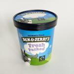 Customized Paper Ice Cream Tubs With Lids , 28oz 750ml Frozen Yogurt Paper Cups for sale