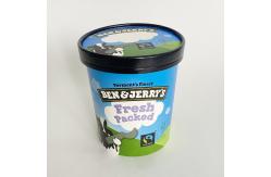 China Customized Paper Ice Cream Tubs With Lids , 28oz 750ml Frozen Yogurt Paper Cups supplier