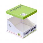 Clear Cake Box With Green Lid Transparent Birthday Packaging For Bakeries Desserts