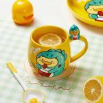 Large capacity mug cute Dinosaur Duck ceramic milk coffee oatmeal breakfast drinking mug for home office for sale