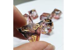 China Red & black Foil mixed smoke crystals Resin Boarding Dice Set  dnd dice supplier