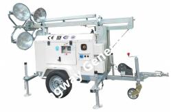 China 5.5m Height 200W LED Mobile Light Tower Mechanical Lifting supplier