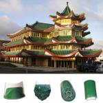 Waterproof Chinese Temple Roof Tiles , Green Ceramic Roof Tiles for sale