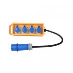 PE Material IP44 32A 3 Pole 230V Four Position Socket Junction Box for sale