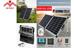 China Portable Folding Solar Panels Black Frame Suitcase With Stable Aluminum Stand supplier