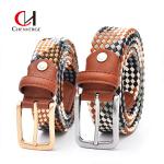 Couples Style Woven Elastic Belt Fashion Plaid Women Handmade for sale