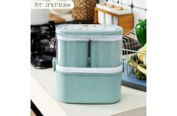 China Sustainable Wheat Straw Plastic Multi Compartment Lunch Box Japanese Style supplier