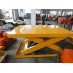 Durable Stationary Hydraulic Lift Table For Warehouse Yellow for sale