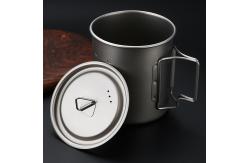 China Pure Titanium Cup With Lid Outdoor Mug Camping Folding Cup supplier