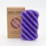 Biodegradable Wave Purple Konjac Sponge For Face Cleaning for sale