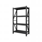 Custom Heavy Duty Shelving 300 Kg Layer Garage Black 4 Tier Warehouse Storage Metal Stacking Shelf Rack Unit For Warehouse for sale