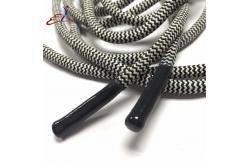 China Black And White Custom Shoelace Silicone Dipped Tips Round Shoelace supplier