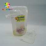 Clear drink spouted pouches , plastic liquid stand up pouch with spout top for sale