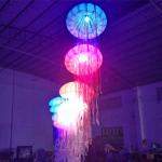 Colourful Inflatable Jellyfish Balloon Hanging LED Light With Christmas Decoration for sale