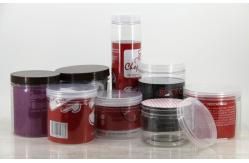 China Promotional Food Packaging Clear plastic pet Jars witn PE cap 100mm supplier