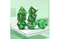 China Sprite green crystal Resin Boarding Dice Set  dnd dice supplier