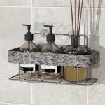 No Drilling Bathroom Storage Solution Wall Mounted Woven Basket Iron Wire Shower Caddy for sale
