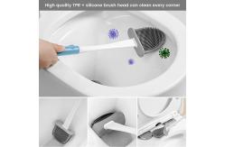 China TPR Silicone Toilet Brush Set With Holder Wall Mounting Bathroom Use supplier