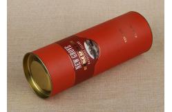China Recyclable Cylinder Red Paper Composite Cans Wine Can Packaging With Flat Lids supplier