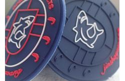 China Embossed 3 Dimensional Rubber Logo Patches For Shoes / Suitcase OEKO SGS BV supplier