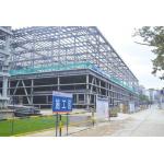Prefabricated H Shape Workshop Steel Structure 5000㎡ Grey Color Sand Blasting for sale