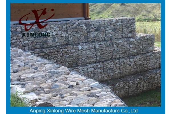 Galfan Galvanized Gabion Box , Gabion Wall Baskets For Riverbed Garden