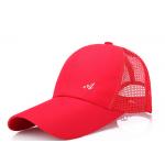 Soft Female Red Mesh Baseball Caps 6 Panel Good Air Permeability Absorb Sweat for sale