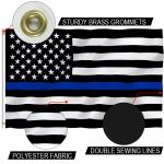 Thin Blue Line Flag 3x5' Custom Flag Knitted Polyester Single Reverse for sale