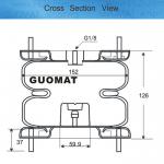 Dunlop 6''X2 Bellow Industrial Air Springs Double Convoluted G1/8 Air Fittings M10 M8 Bolts Textile Looms for sale