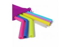 China FDA Approved 25cm Long Folding Silicone Straws supplier
