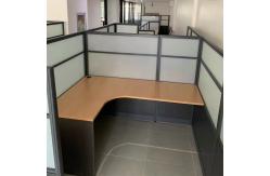 China Black Office Desk Workstation With Office Privacy Screen Partition supplier