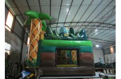 China New elephant inflatable combo jumping house zoo animals palm trees inflatable combo house supplier