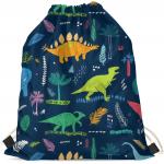 Cartoon Dinosaur Boys School Bag Lightweight Portable Dinosaur Gym Drawstring Bags for Travel Sports for sale