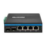 Hardened 4 Port Industrial POE Switch With 2 SFP Port Fanless Metal Case for sale