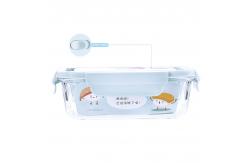 China Meal Prep BPA Free Snap Lock 1040ml Glass Food Container supplier