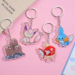 Silk Screen Printing Clear Keyring with Chain Customized Shape