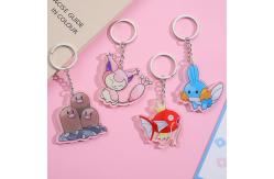 China Silk Screen Printing Clear Keyring with Chain Customized Shape supplier