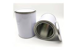 China Round Empty 1 Gallon Metal Clear Paint Bucket With Lid supplier