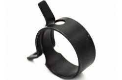 China 25mm Diameter Black Plated Single Ear Stepless Hose Clamps supplier