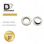 Metal Material Denim Eyelet Clothing O Ring Rivet With Brass Gold Color for sale